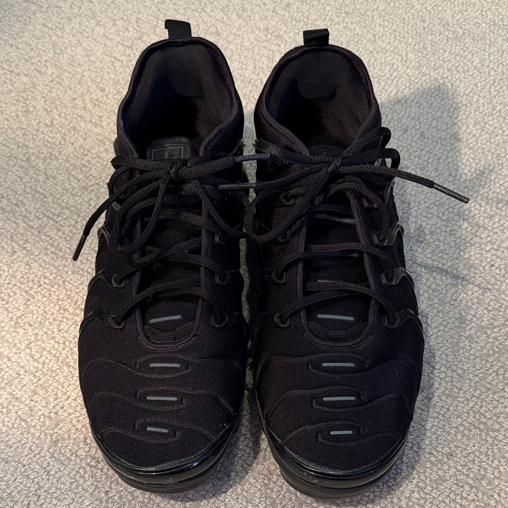 Men's Nike Vapormax Black High Performance Athletic Shoes Triple Black Size 10.5